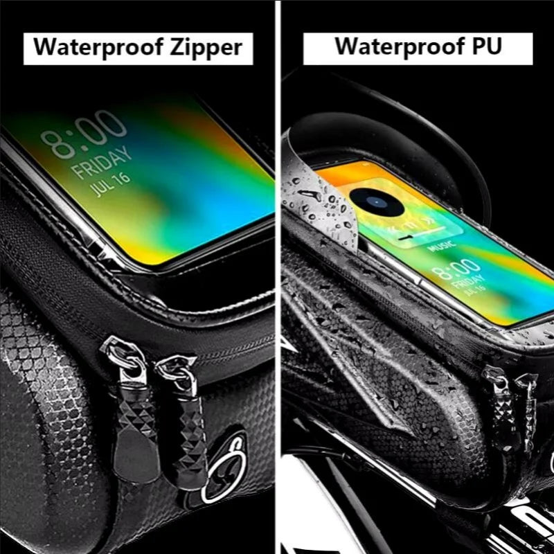 Waterproof Bike Phone Bag MTB Top Tube Frame Pouch with Touch Screen - 3