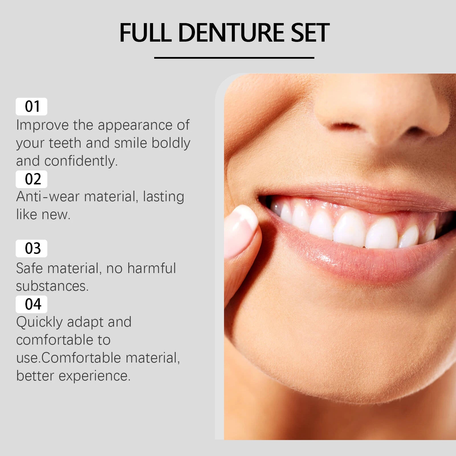 Silicone Denture Set Temporary False Teeth Veneers - 5