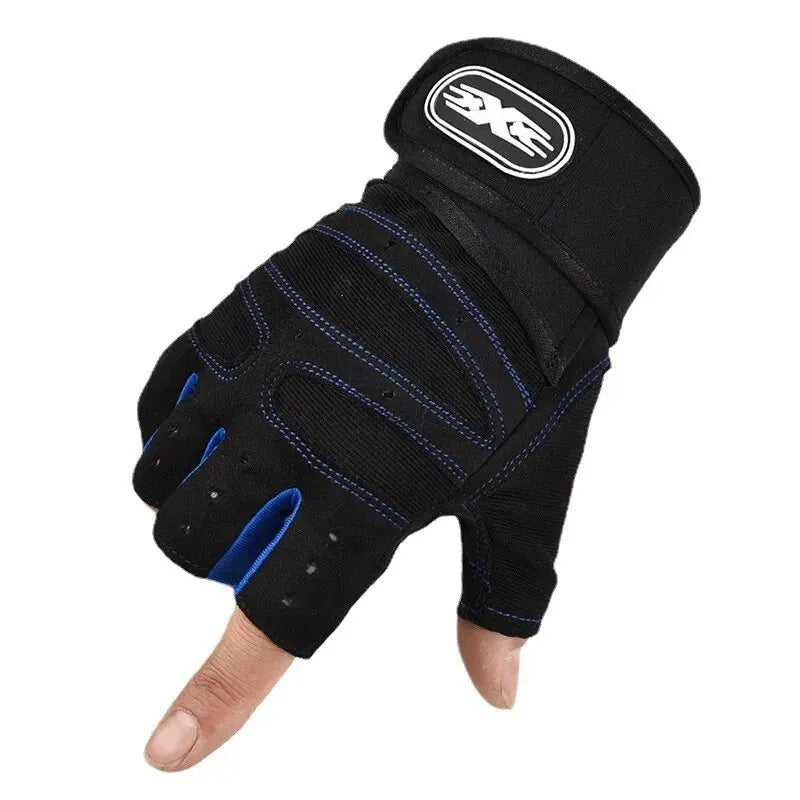 Unisex Half Finger Fitness Gloves Workout Training Wrist Support