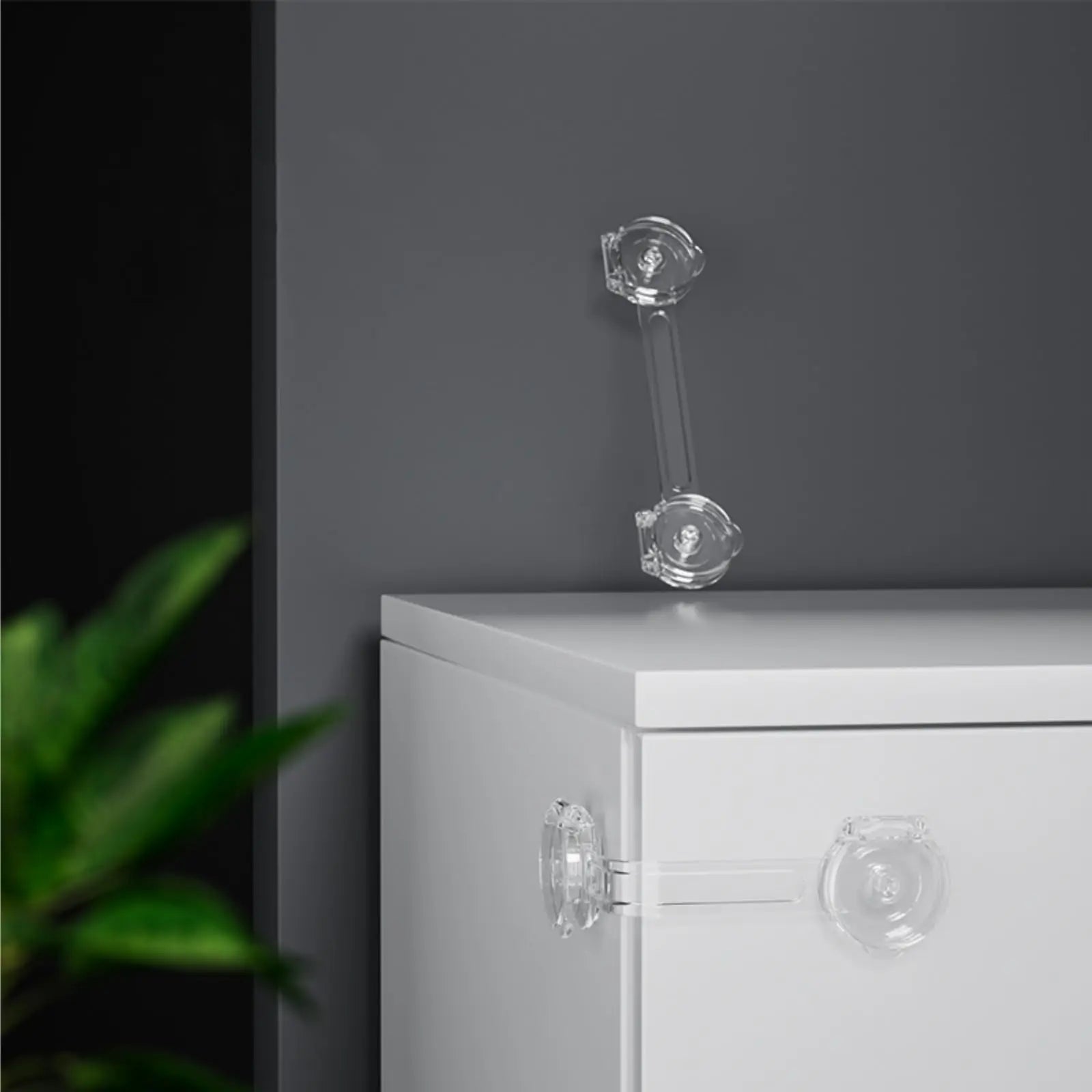 Child Safety Cabinet Locks Transparent Anti Pinch Strap Security Latches - 4
