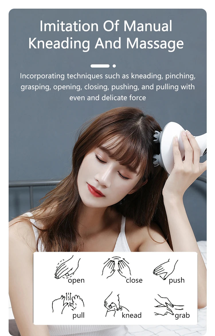 Cordless Electric Scalp Massager Portable Head Scratcher - 8