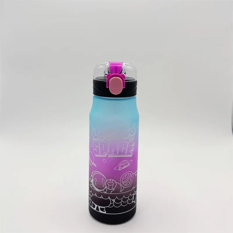 600ml Astronaut Gradient Sports Water Bottle Leakproof Drinking Cup - 7