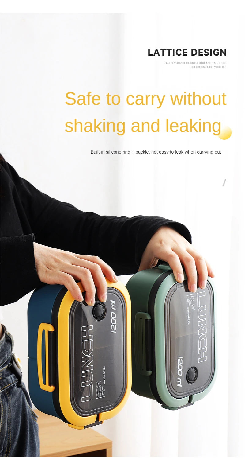 1200ML 2-Layer Bento Lunch Box Portable Leakproof Food Container - 10