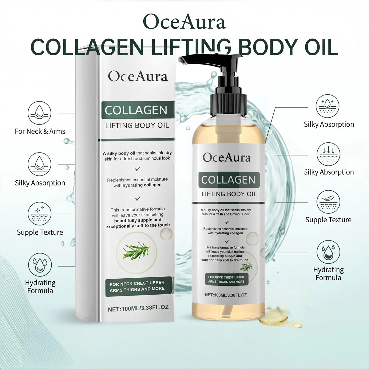 Collagen Body Firming Massage Oil Tightening Hydrating Skin Care