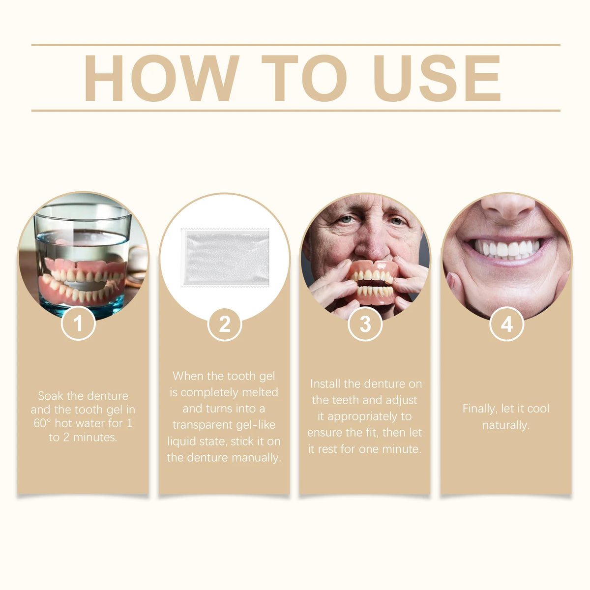 Silicone False Teeth Dentures Flexible Cosmetic Denture Reliner Kit