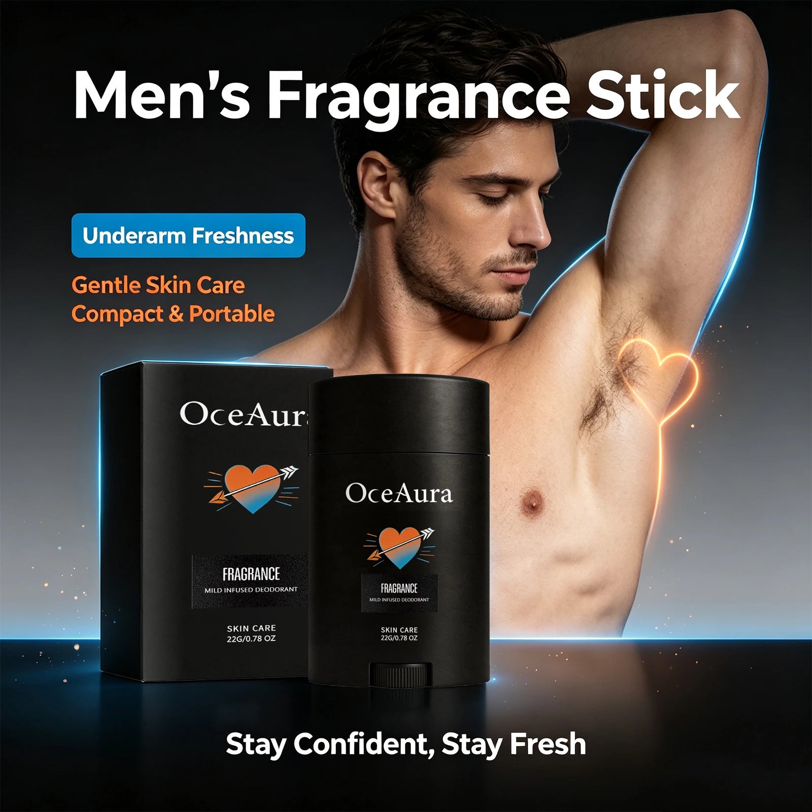 Men Solid Deodorant Stick Odor Control Fresh Scent Underarm Care - 6