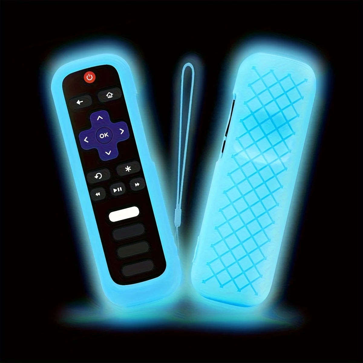 Glow in the Dark Silicone Universal Remote Control Cover with Lanyard - 7