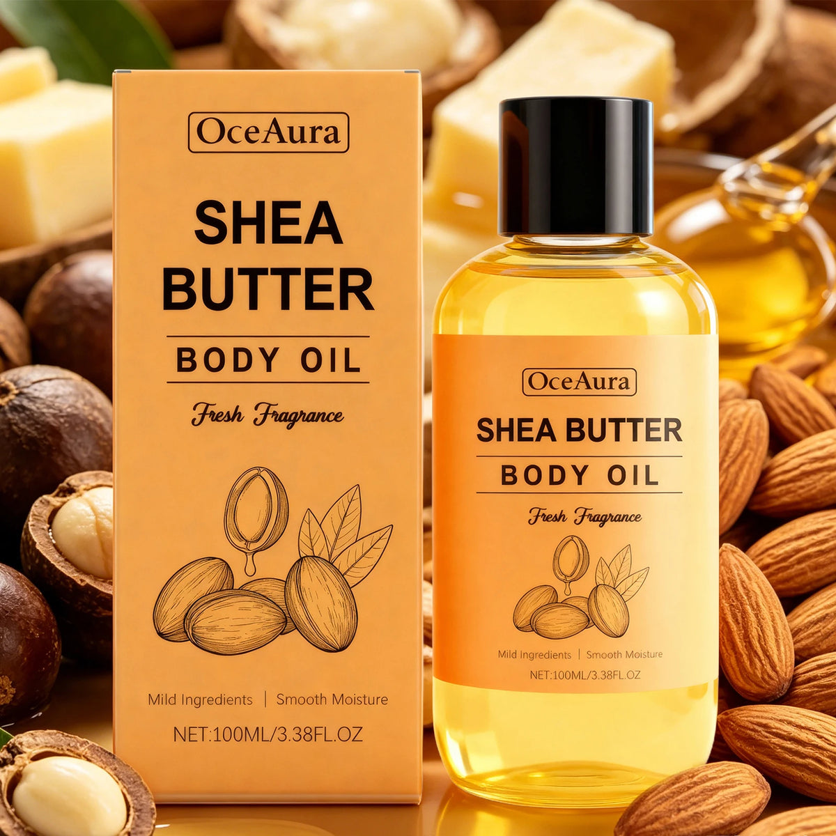 Shea Butter Body Oil Hydrating Massage Care for Dry Skin