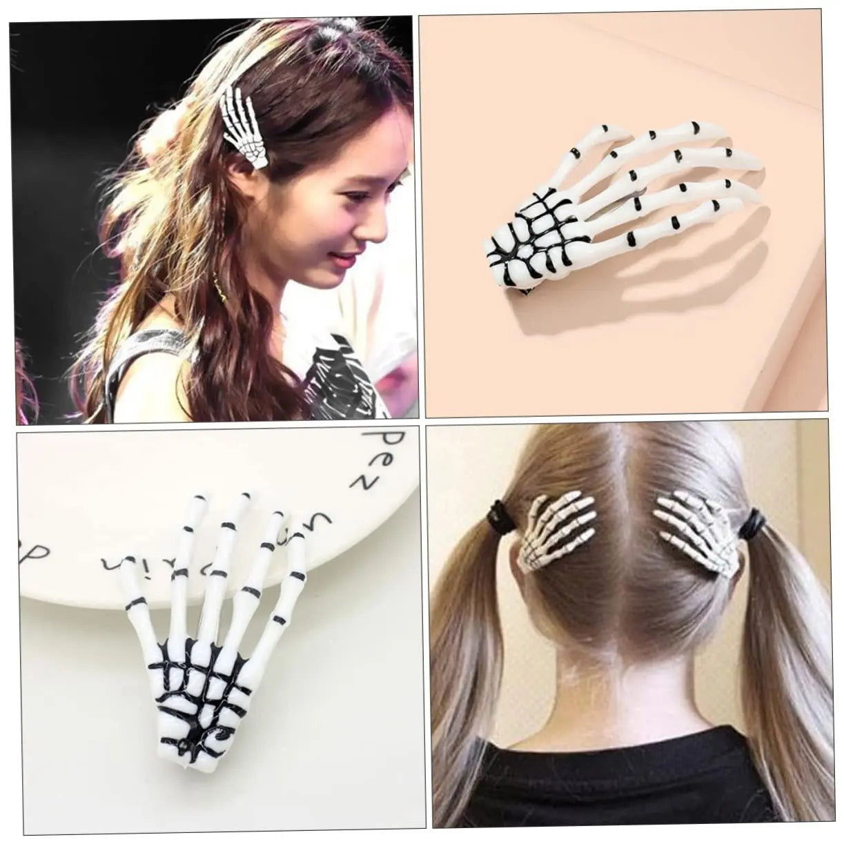 Skeleton Hand Hair Clip Gothic Punk Halloween Horror Hair Accessories - 13