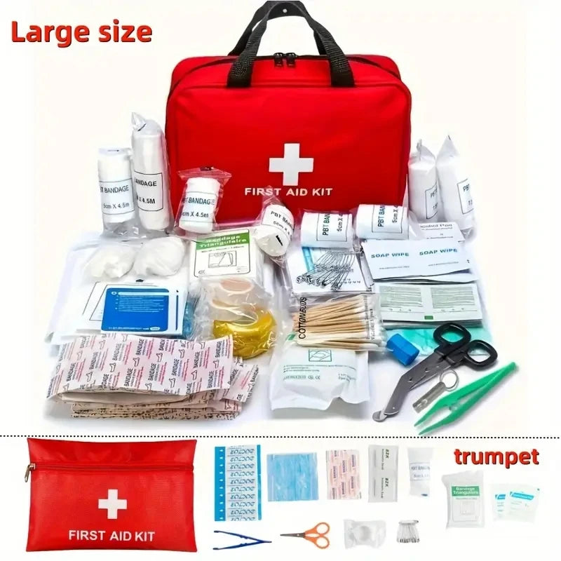 Portable First Aid Kit Emergency Trauma Bag for Car Home and Travel - 7
