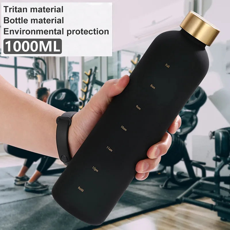 1L Motivational Water Bottle with Time Marker Leakproof Fitness Flask - 21