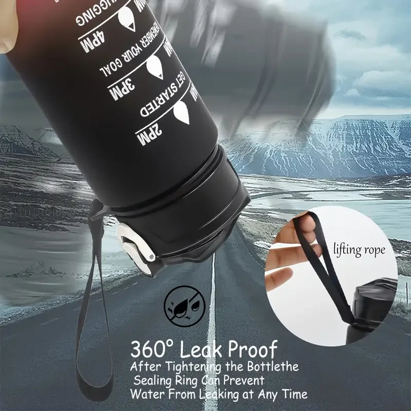 Motivational Sports Water Bottle Leak Proof Time Marker Gym Flask
