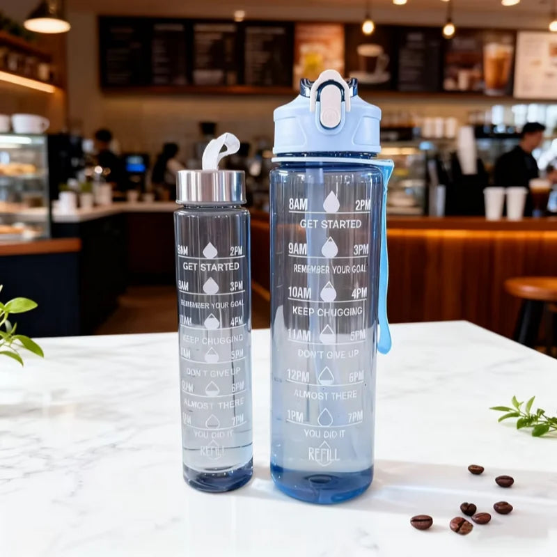 Fantia Reusable Sports Water Bottle With Straw Large Capacity Gym Cup
