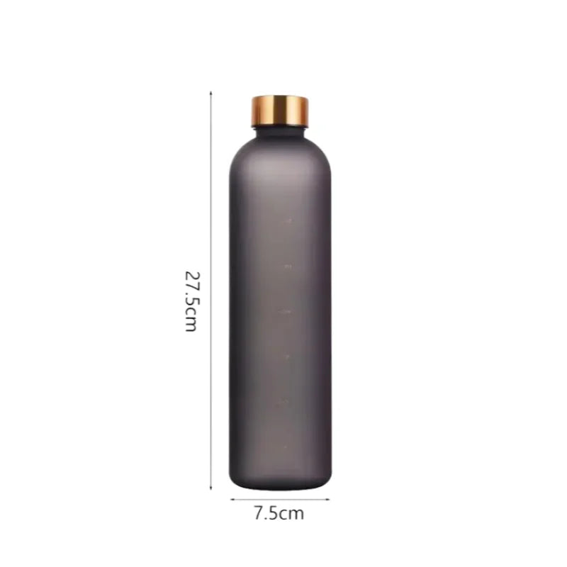 1000ml Motivational Water Bottle with Time Marker Leakproof Sport Jug