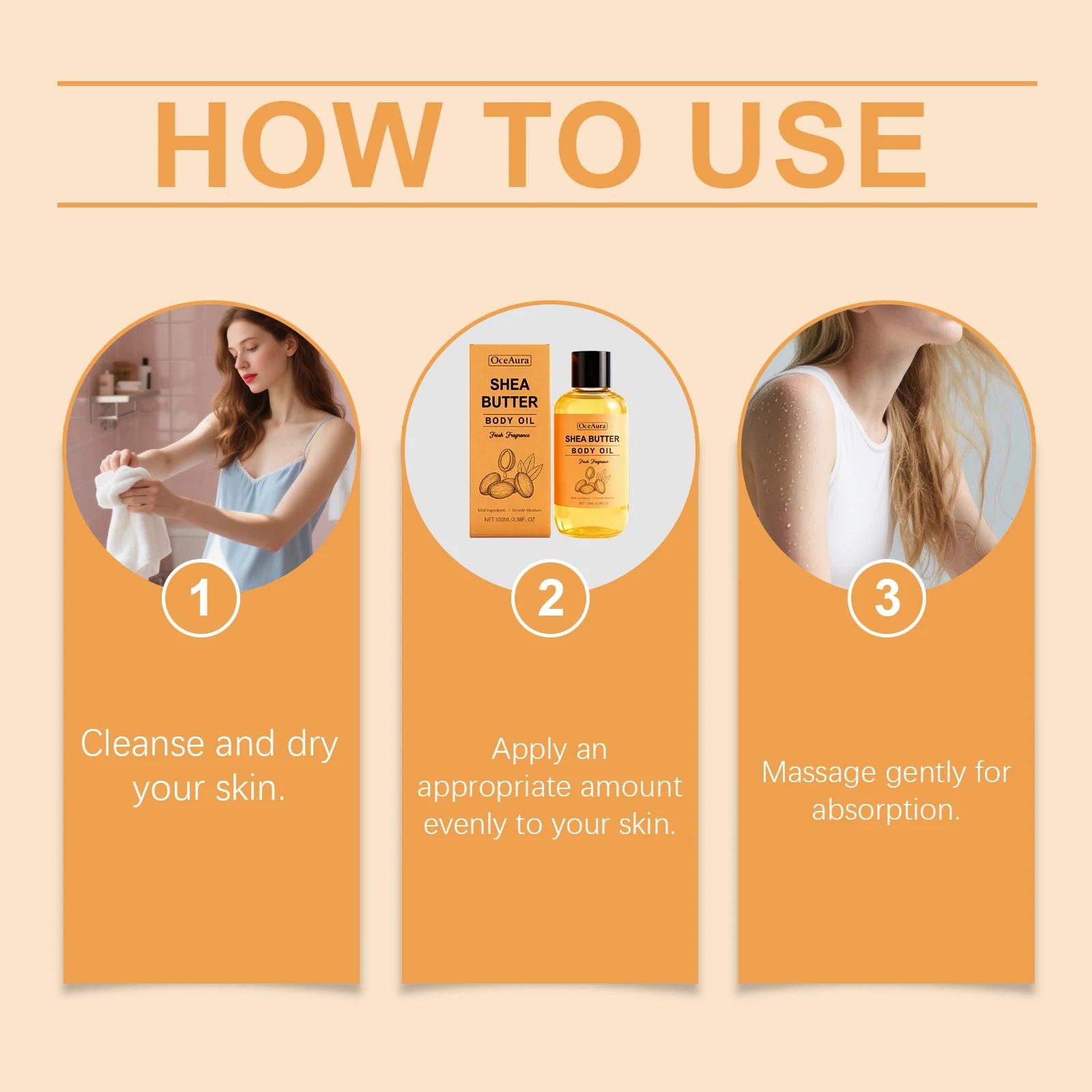 Shea Butter Body Oil Hydrating Massage Care for Dry Skin - 17