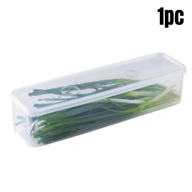 Clear Refrigerator Storage Box Food Keeper for Vegetables and Herbs