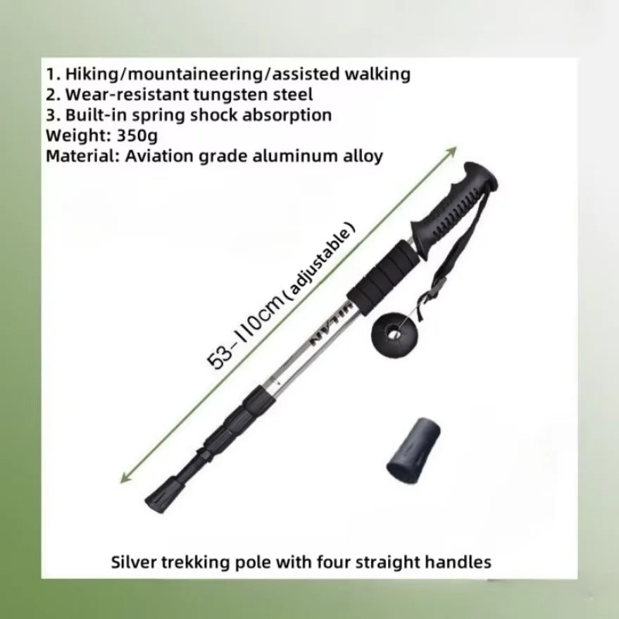 Ultralight Foldable Hiking Trekking Poles Shock Absorbing Walking Stick