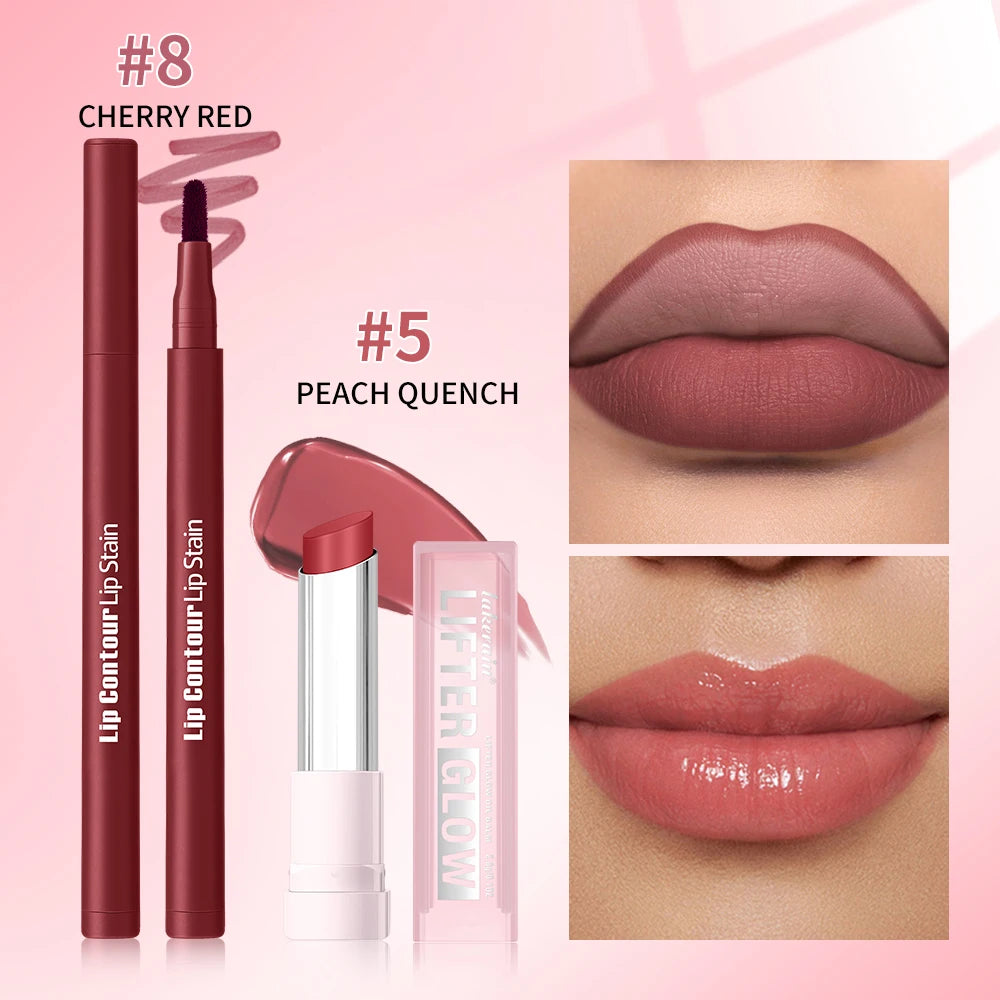 Lip Liner Pencil & Moisturizing Lip Balm Makeup Kit