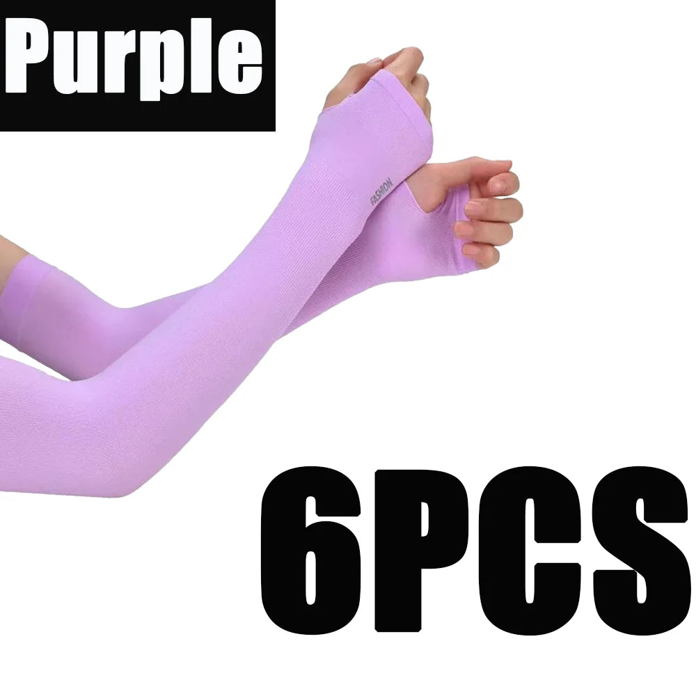 UV Protection Arm Sleeves Cooling Sunblock Covers for Sports Cycling - 30