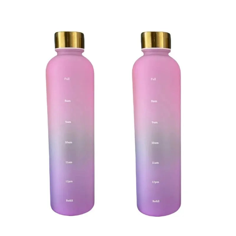 1L Motivational Water Bottle with Time Marker Leakproof Fitness Jug - 34