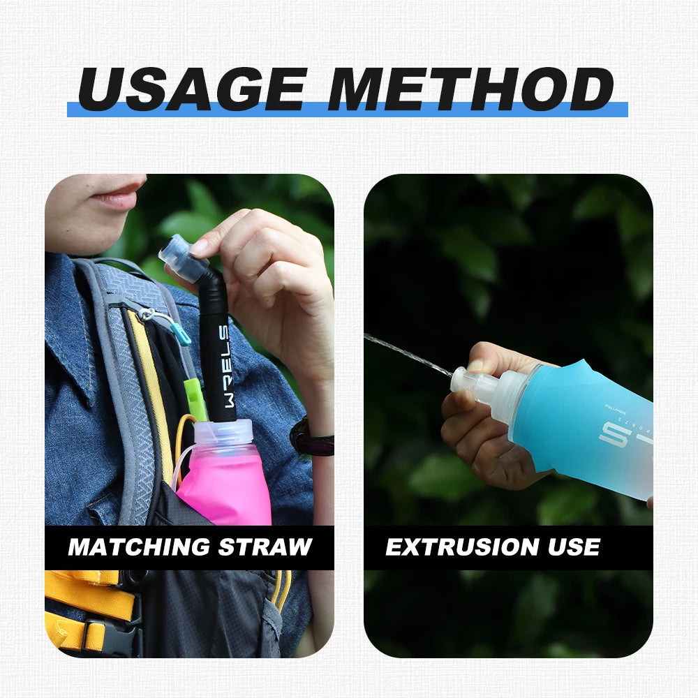 Collapsible Soft Flask Water Bottle TPU Running Hydration Pack