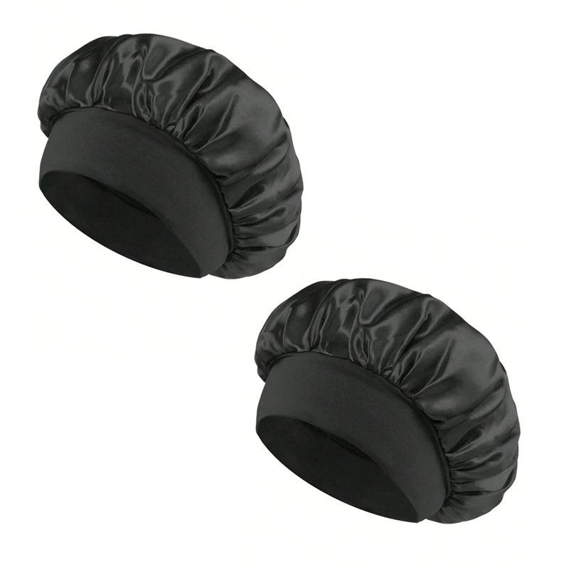 Satin Silk Sleep Cap Wide Band Hair Bonnet for Sleeping and Styling - 15
