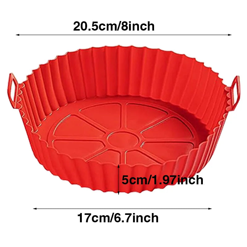 Reusable Silicone Air Fryer Liner Non-Stick Baking Tray Basket Pot