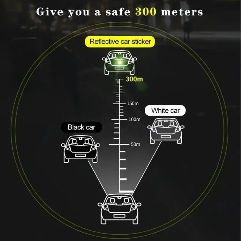 10PCS Car Reflective Safety Stickers Exterior Warning Decals