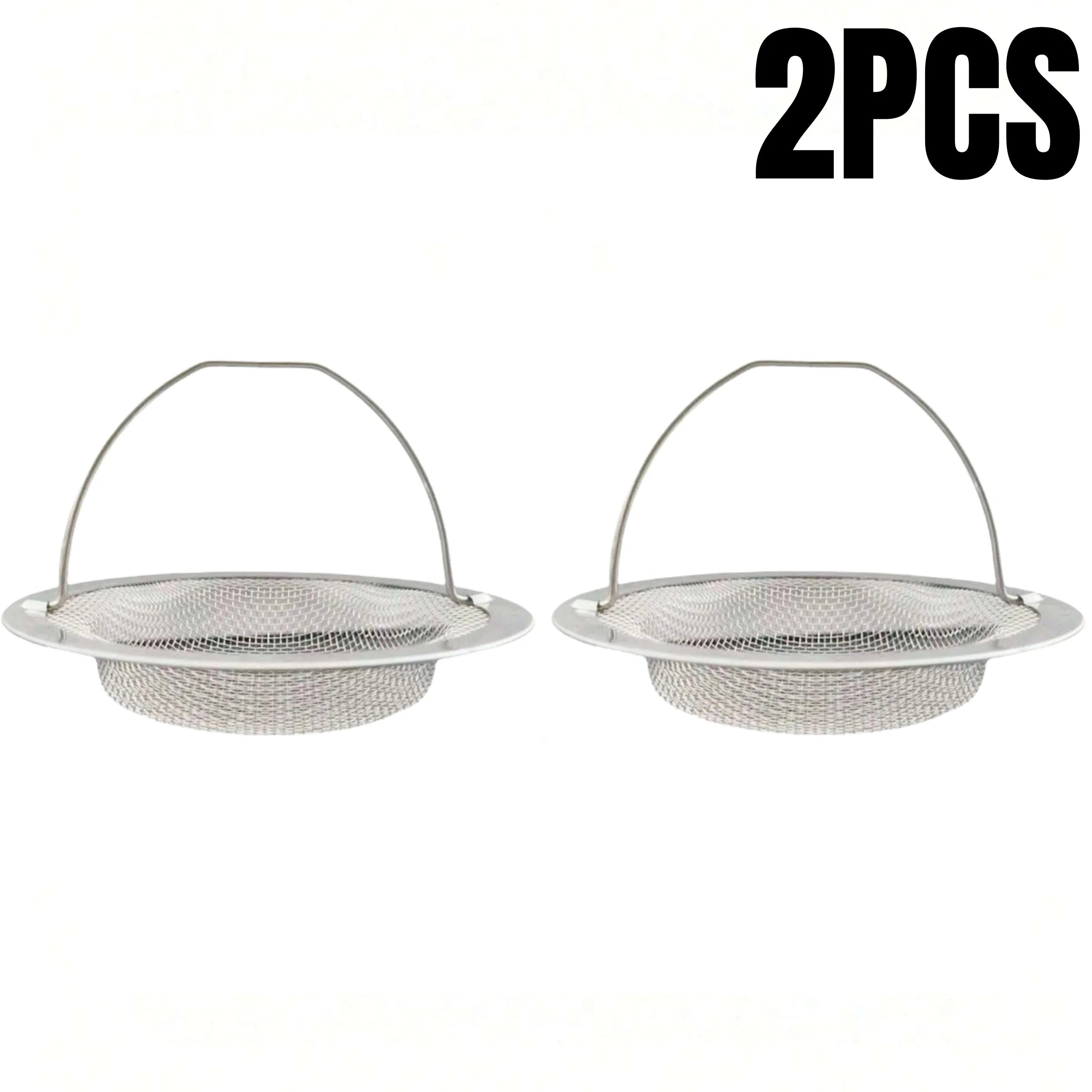 Stainless Steel Kitchen Sink Strainer and Drain Filter Basket with Handle - 17