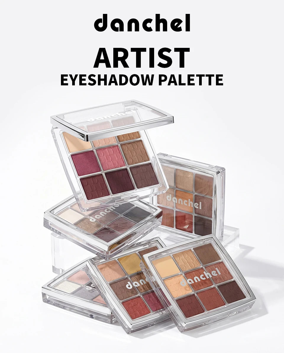 Danchel 9 Color Eyeshadow Palette Matte Shimmer Nude Smoky Eye Makeup - 7