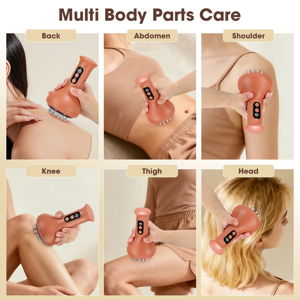 Electric Cupping & Scraping Massager Hot Compress Body Slimming Tool
