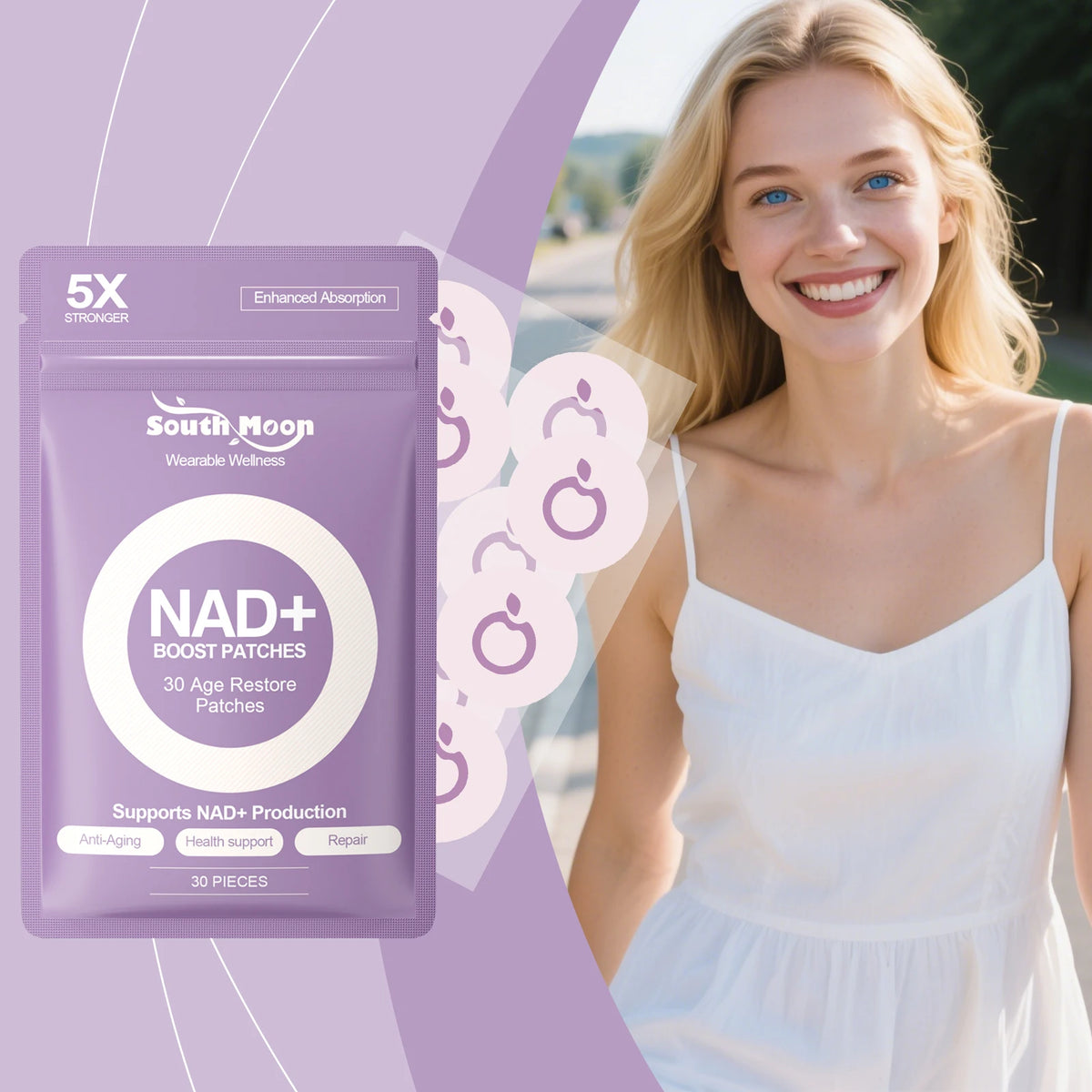 South Moon NAD+ Boost Patches Age Restore Skin Care Stickers