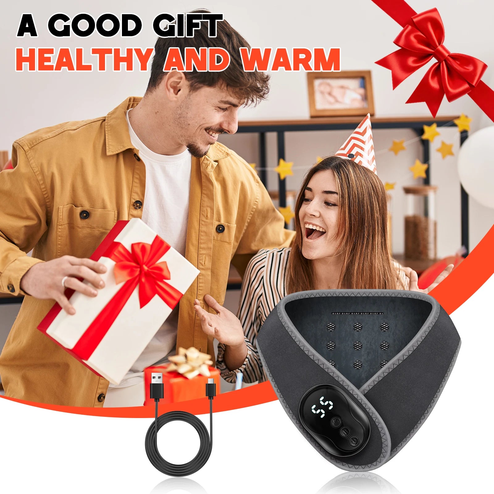 Portable Neck Massager Wrap Vibration Scarf and Relaxation Pad - 13