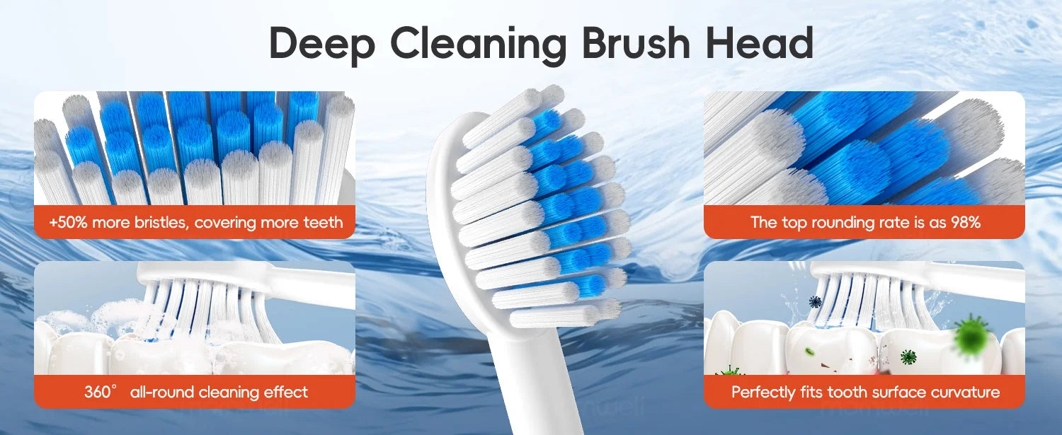 Electric Toothbrush Sonic Rechargeable IPX7 Waterproof - 10