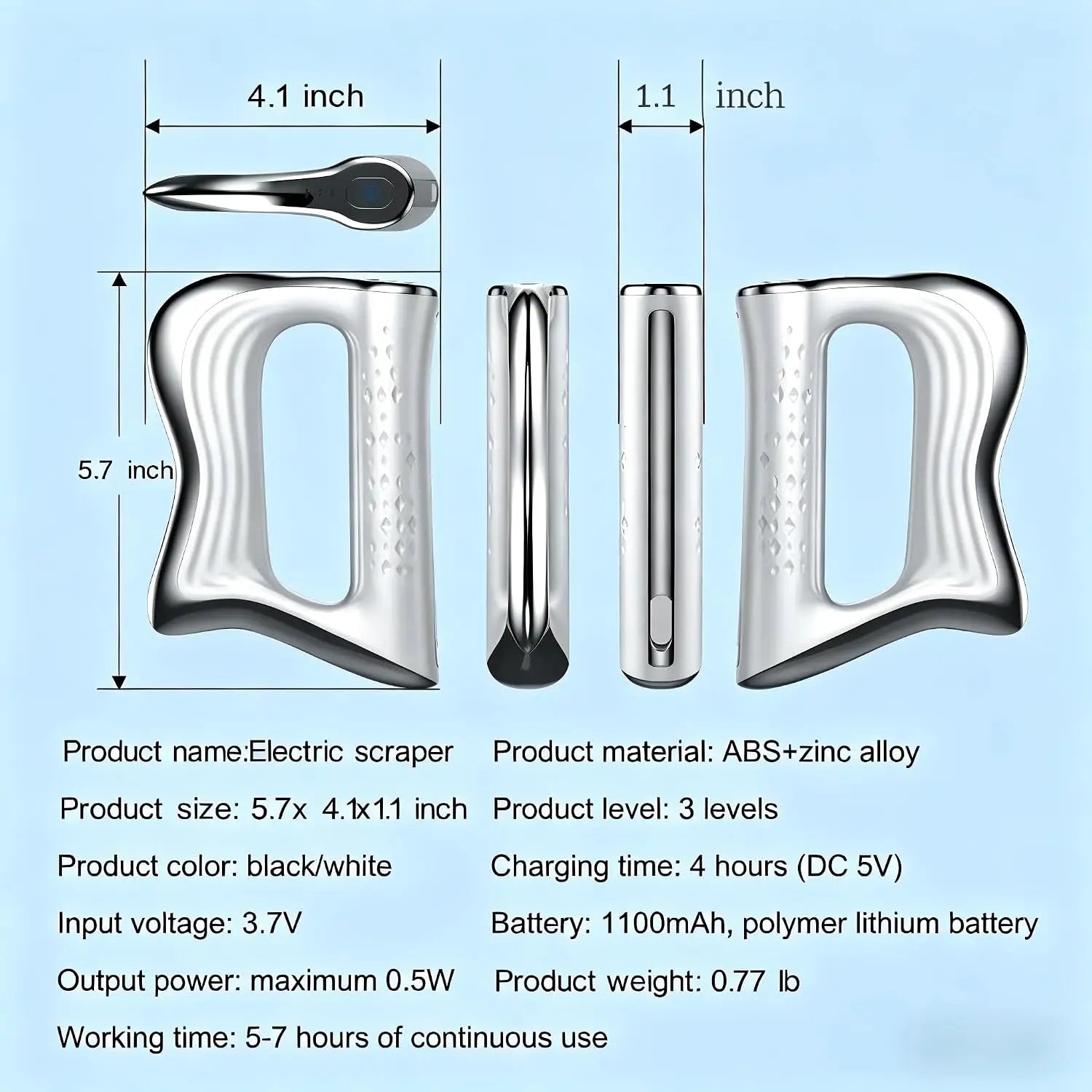 Electric Fascia Knife Muscle Scraper Gua Sha Massager - 6