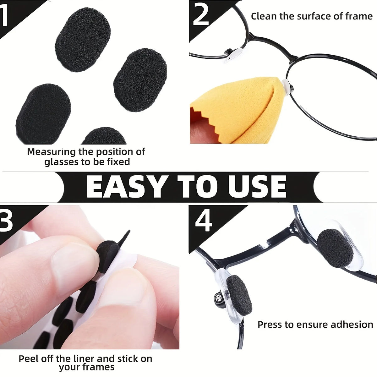 Adhesive Eyeglass Nose Pads Anti Slip Foam Cushions for Glasses