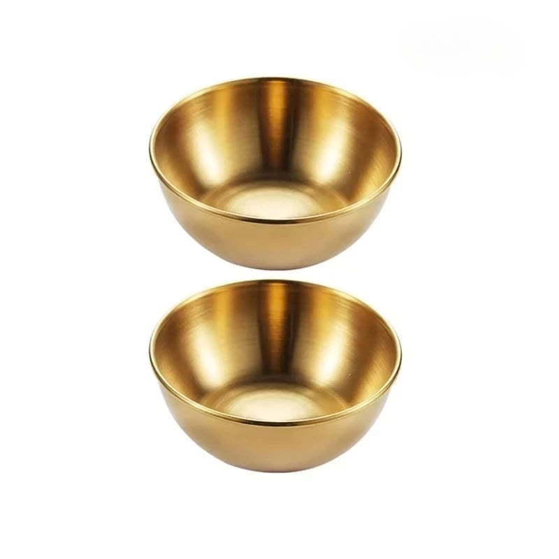4PCS Stainless Steel Sauce Dishes Gold Appetizer Serving Bowls Set - 17