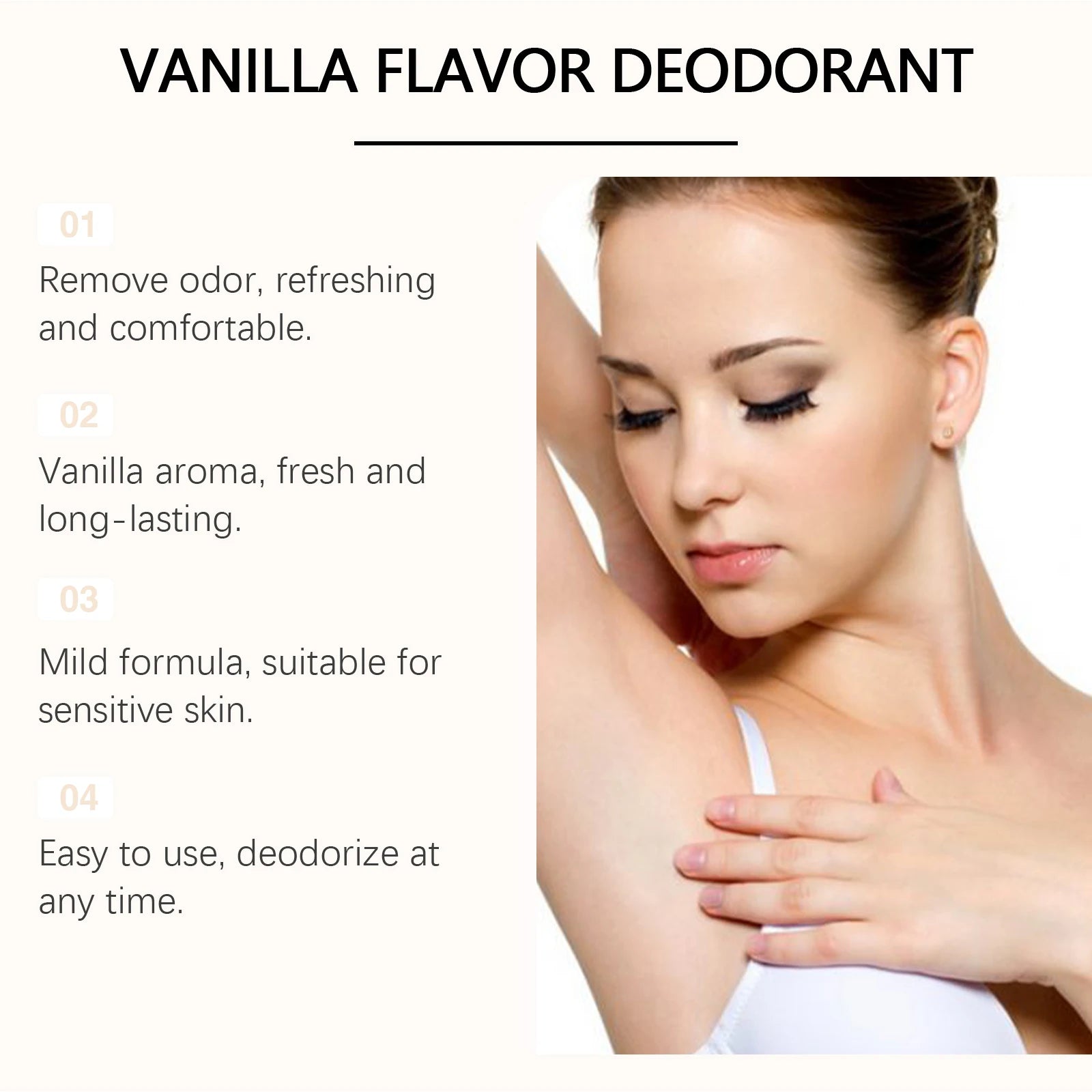 Vanilla Deodorant Stick Antiperspirant Body Odor Control Cream - 5