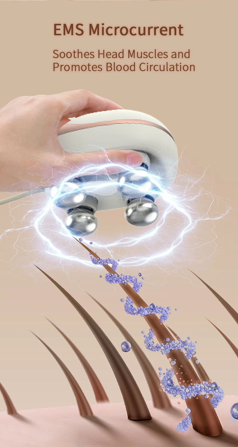 Cordless EMS Scalp Massager Electric Head Massager Body Scratcher