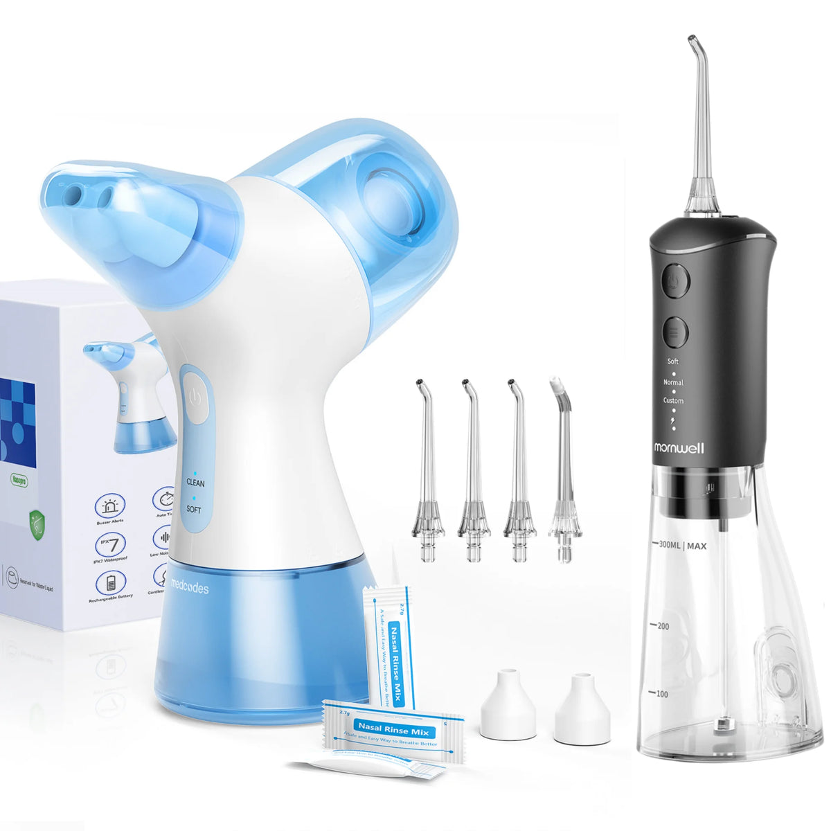 Mornwell Nasal Rinse Irrigation and Water Flosser Combo