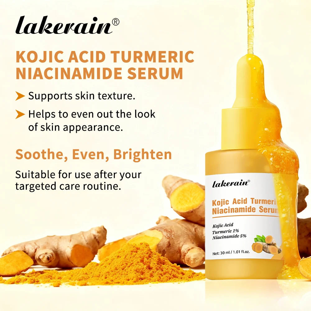Kojic Acid Turmeric Niacinamide Glow Serum Brightening Facial Care
