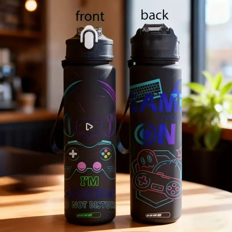 3D Printed Gaming Water Bottle Large Capacity Portable Sports Flask
