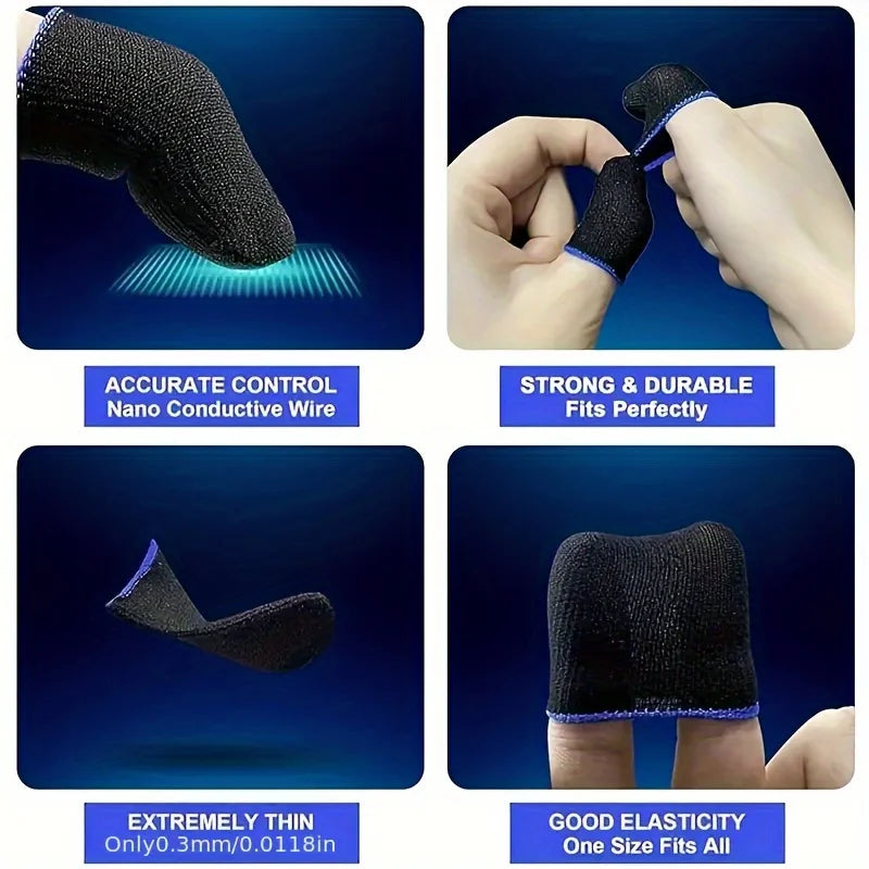 40pc Gaming Finger Sleeves Sweatproof Anti-Slip Touch Screen Controller