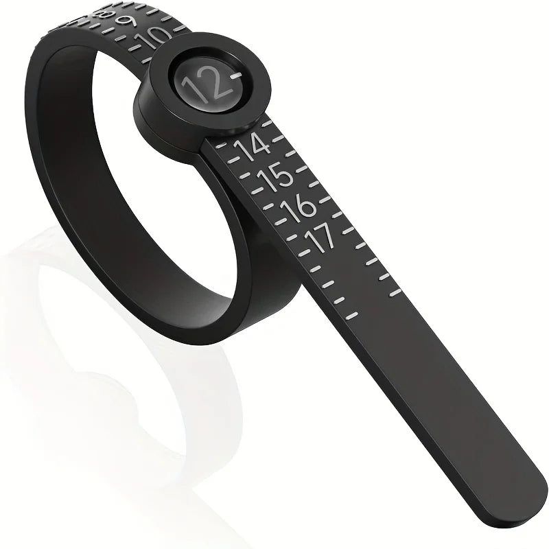 Adjustable Ring Sizer Gauge with Magnifying Glass US Size 1-17