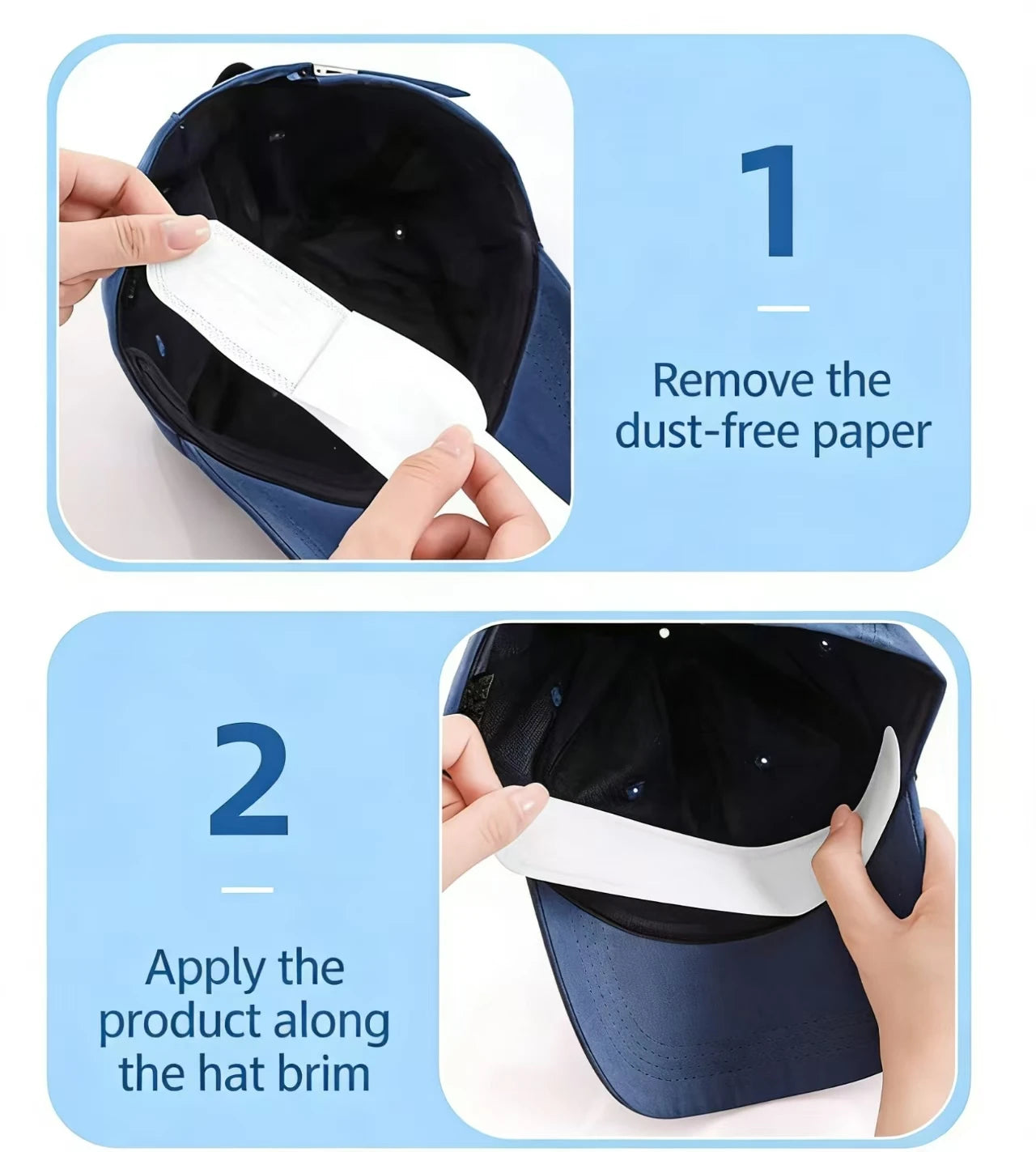 Hat Sweat Absorber Pads Adhesive Liner Bands for Cap Sweat Protection - 8