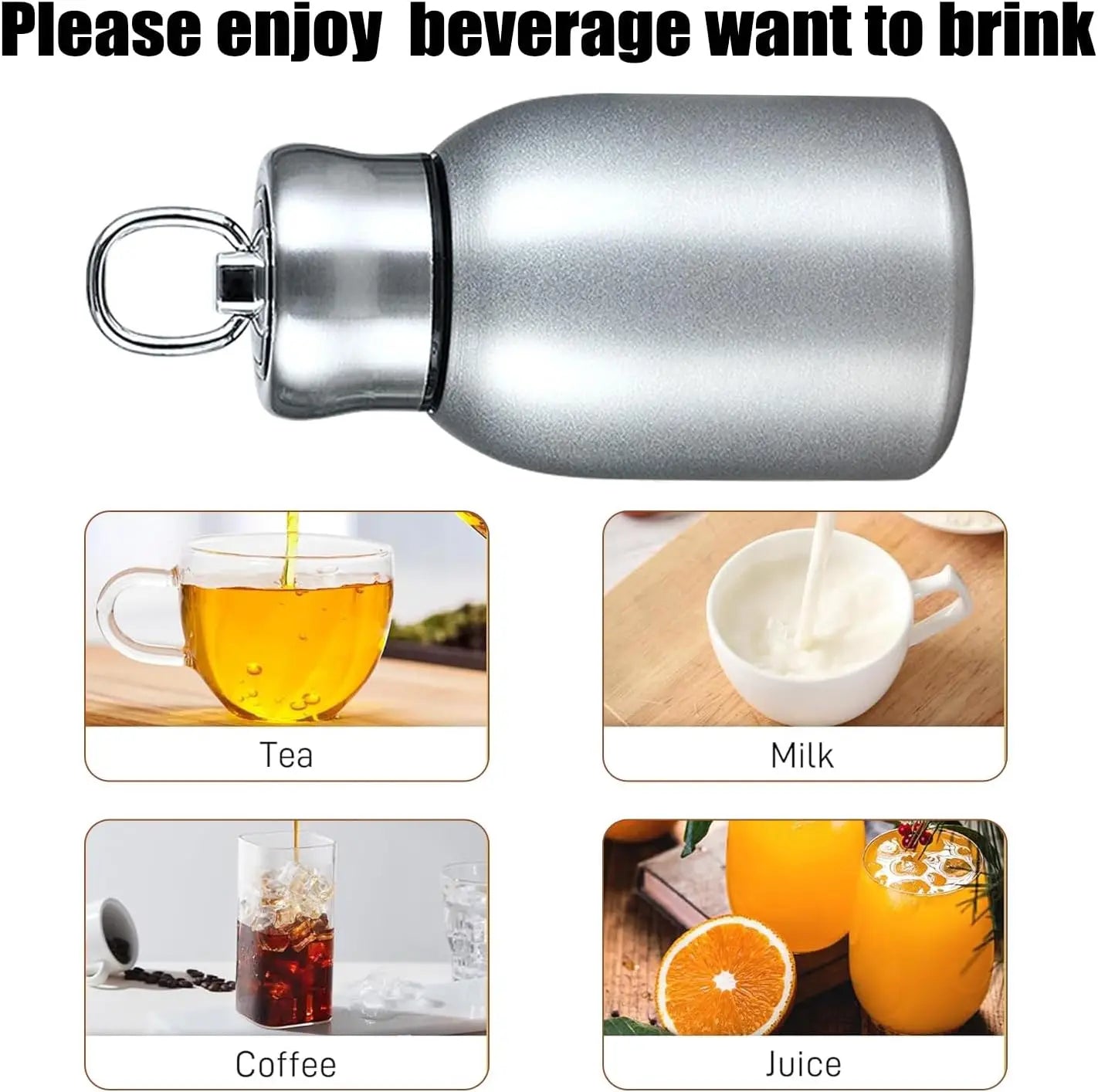 Mini Stainless Steel Vacuum Insulated Water Bottle Travel Coffee Flask - 4