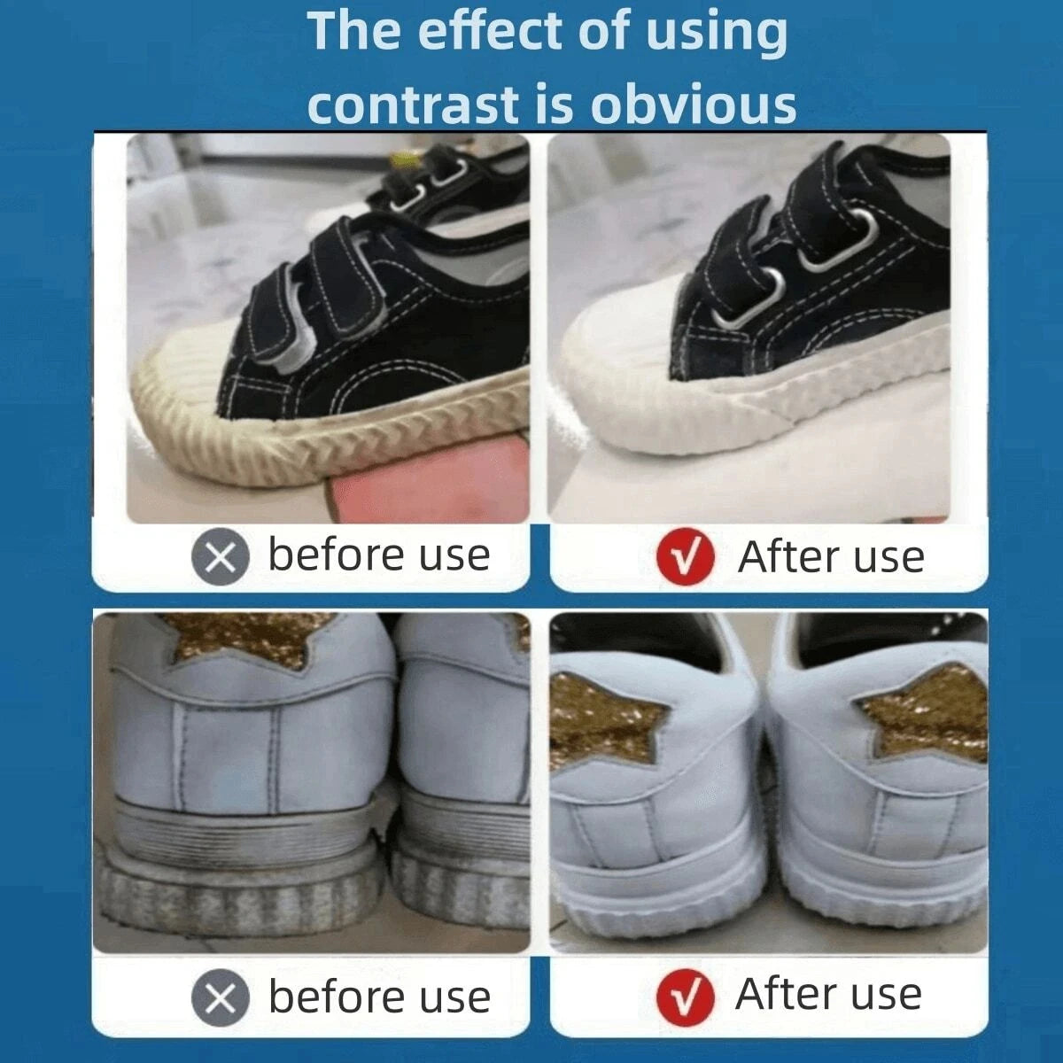 Multifunctional White Shoe Cleaning Cream Stain Remover with Sponge - 4