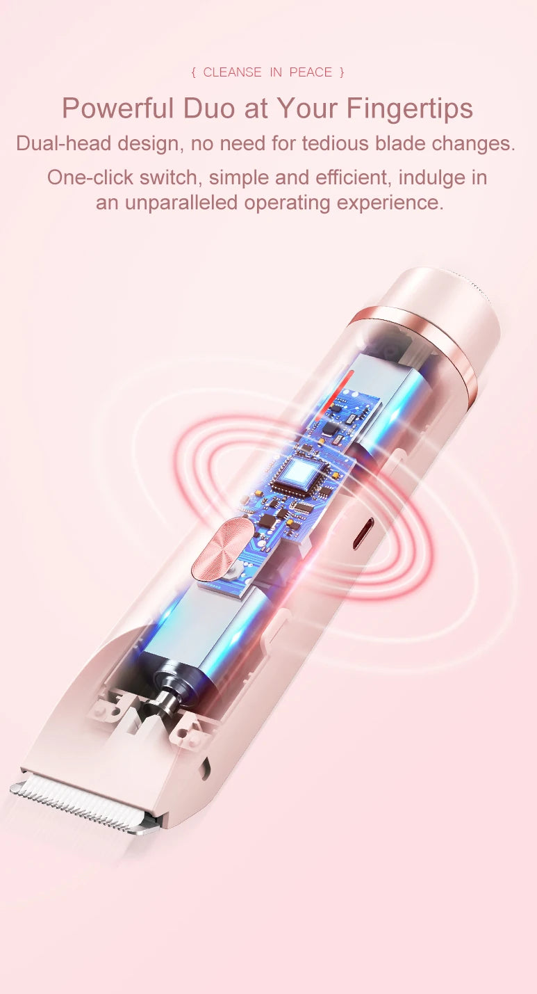 2 in 1 Women Electric Razor Bikini Trimmer Face Shaver Hair Removal - 14