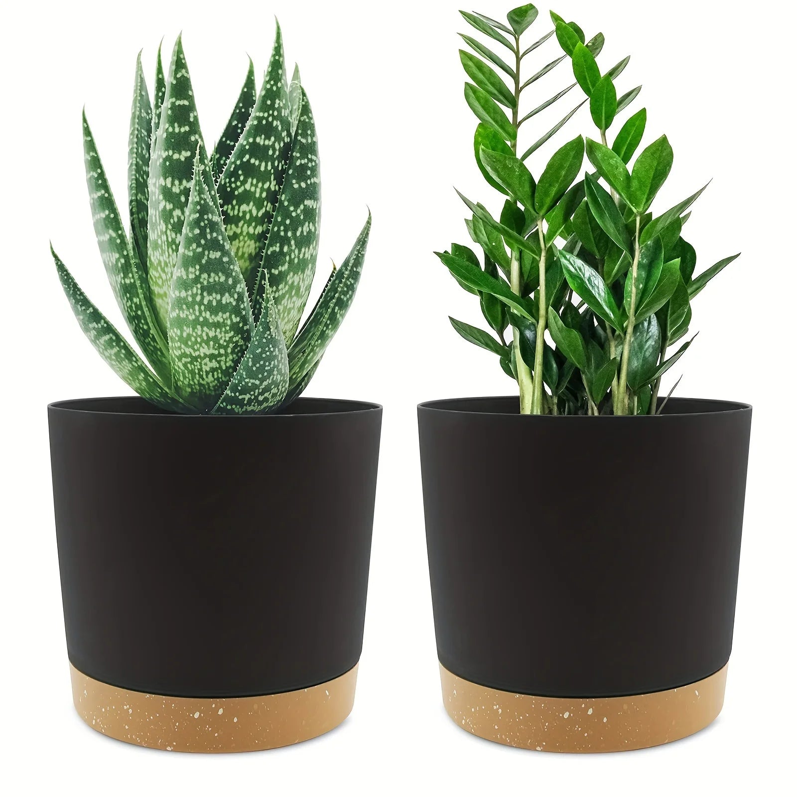 2pc 6.5 Inch Self Watering Flower Pot Detachable Round Plant Container - 1
