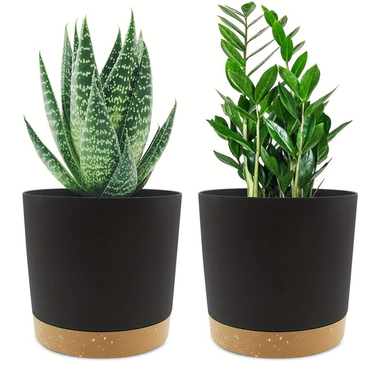 2pc 6.5 Inch Self Watering Flower Pot Detachable Round Plant Container